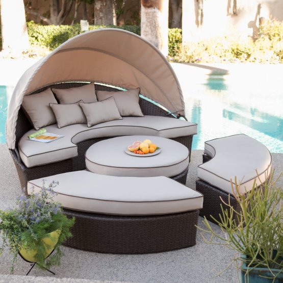 Your Guide To The Best Patio Furniture If It S Too Sunny You Can Use The Canopy To Cover Yourself For Shade Furniture Has Olefin Fabric Is Resistant Water Fading Odor Bacteria